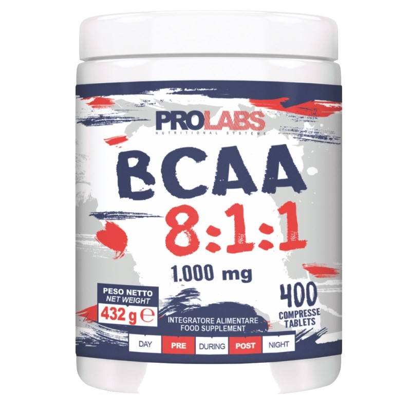 Prolabs BCAA 8:1:1 400 cpr Aminoacidi Ramificati 811 Extra Leucina + Vitamine AMINOACIDI BCAA 8.1.1