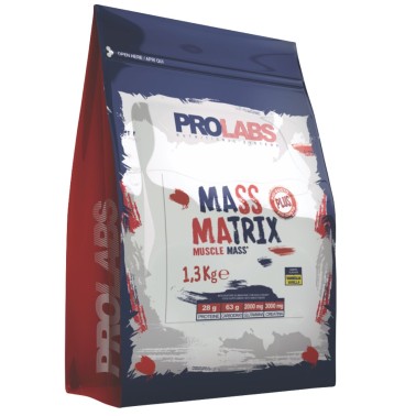 Prolabs Mass Matrix 1,3 kg Mega Mass Gainer con Proteine Creatina e Glutammina GAINERS AUMENTO MASSA
