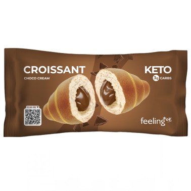 Feeling Ok Croissant Keto Ripieno di Crema al Cioccolato - 1 cornetto da 50 gr AVENE - ALIMENTI PROTEICI
