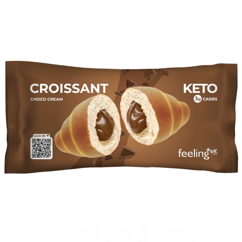 Feeling Ok Croissant Keto Ripieno di Crema al Cioccolato - 1 cornetto da 50 gr AVENE - ALIMENTI PROTEICI Feeling Ok Croissant Keto Ripieno di Crema al Cioccolato - 1 cornetto da 50 gr AVENE - ALIMENTI PROTEICI