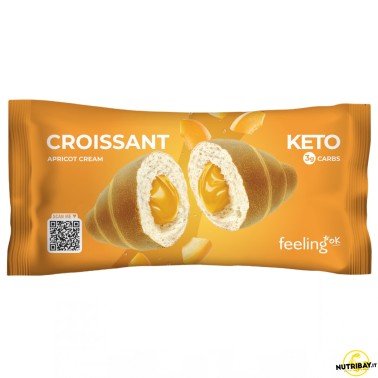 Feeling Ok Croissant Keto Ripieno di Crema all'Albicocca - 1 cornetto da 50 gr AVENE - ALIMENTI PROTEICI