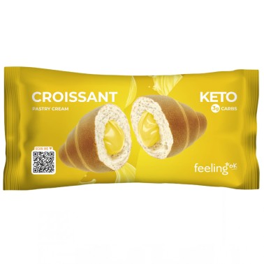Feeling Ok Croissant Keto Ripieno di Crema Pasticcera - 1 cornetto da 50 gr AVENE - ALIMENTI PROTEICI