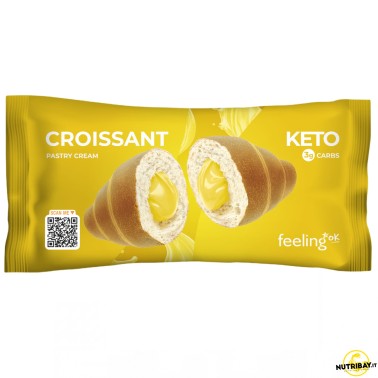 Feeling Ok Croissant Keto Ripieno di Crema Pasticcera - 1 cornetto da 50 gr AVENE - ALIMENTI PROTEICI