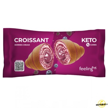 Feeling Ok Croissant Keto Ripieno di Crema ai Frutti di Bosco - 1 cornetto da 50 gr AVENE - ALIMENTI PROTEICI