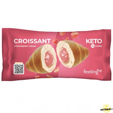 Feeling Ok Croissant Keto Ripieno di Crema alla Fragola - 1 cornetto da 50 gr AVENE - ALIMENTI PROTEICI