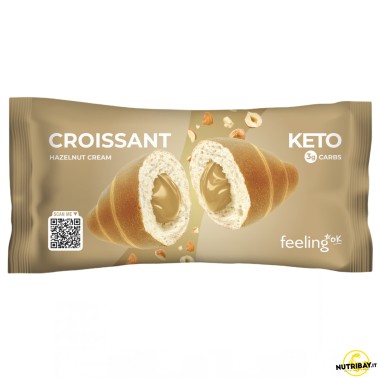 Feeling Ok Croissant Keto Ripieno di Crema alla Nocciola - 1 cornetto da 50 gr AVENE - ALIMENTI PROTEICI