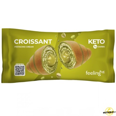 Feeling Ok Croissant Keto Ripieno di Crema al Pistacchio - 1 cornetto da 50 gr AVENE - ALIMENTI PROTEICI Feeling Ok Croissant Keto Ripieno di Crema al Pistacchio - 1 cornetto da 50 gr AVENE - ALIMENTI PROTEICI
