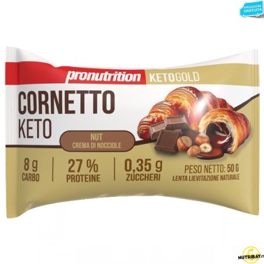Pronutrition Cornetto Keto Nut Crema di Nocciole - 1 cornetto da 50 gr AVENE - ALIMENTI PROTEICI