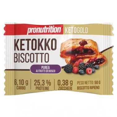 Pronutrition Ketokko Biscotto Ripieno ai Frutti di Bosco - 1 biscotto da 50 gr AVENE - ALIMENTI PROTEICI