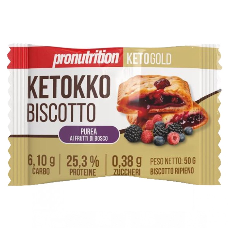 Pronutrition Ketokko Biscotto Ripieno ai Frutti di Bosco - 1 biscotto da 50 gr AVENE - ALIMENTI PROTEICI