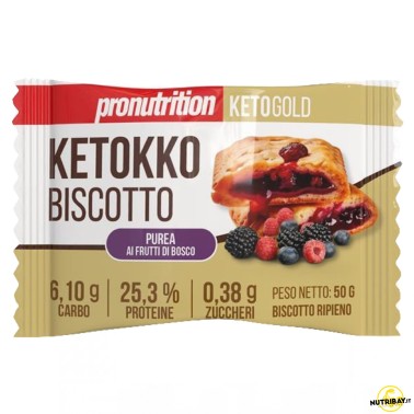 Pronutrition Ketokko Biscotto Ripieno ai Frutti di Bosco - 1 biscotto da 50 gr AVENE - ALIMENTI PROTEICI
