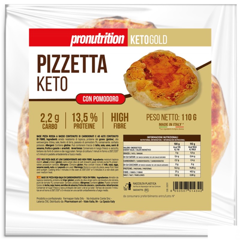 Pronutrition Pizzetta Keto Con Pomodoro - 1 pizzetta da 110 gr AVENE - ALIMENTI PROTEICI