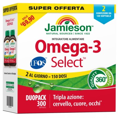 Jamieson Omega 3 Select IFOS Duo Pack - 300 softgels - 2 confezioni da 150 softgels OMEGA 3