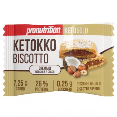 Pronutrition Ketokko Biscotto Ripieno al Cocco e Nocciola - 1 biscotto da 50 gr AVENE - ALIMENTI PROTEICI