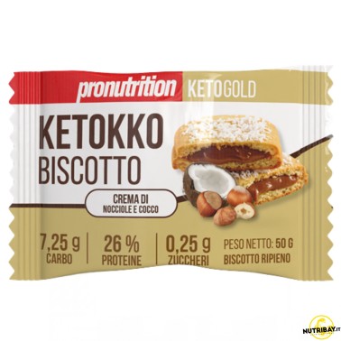 Pronutrition Ketokko Biscotto Ripieno al Cocco e Nocciola - 1 biscotto da 50 gr AVENE - ALIMENTI PROTEICI