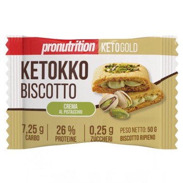 Pronutrition Ketokko Biscotto Ripieno di Crema al Pistacchio - 1 biscotto da 50 gr AVENE - ALIMENTI PROTEICI