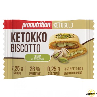 Pronutrition Ketokko Biscotto Ripieno di Crema al Pistacchio - 1 biscotto da 50 gr AVENE - ALIMENTI PROTEICI