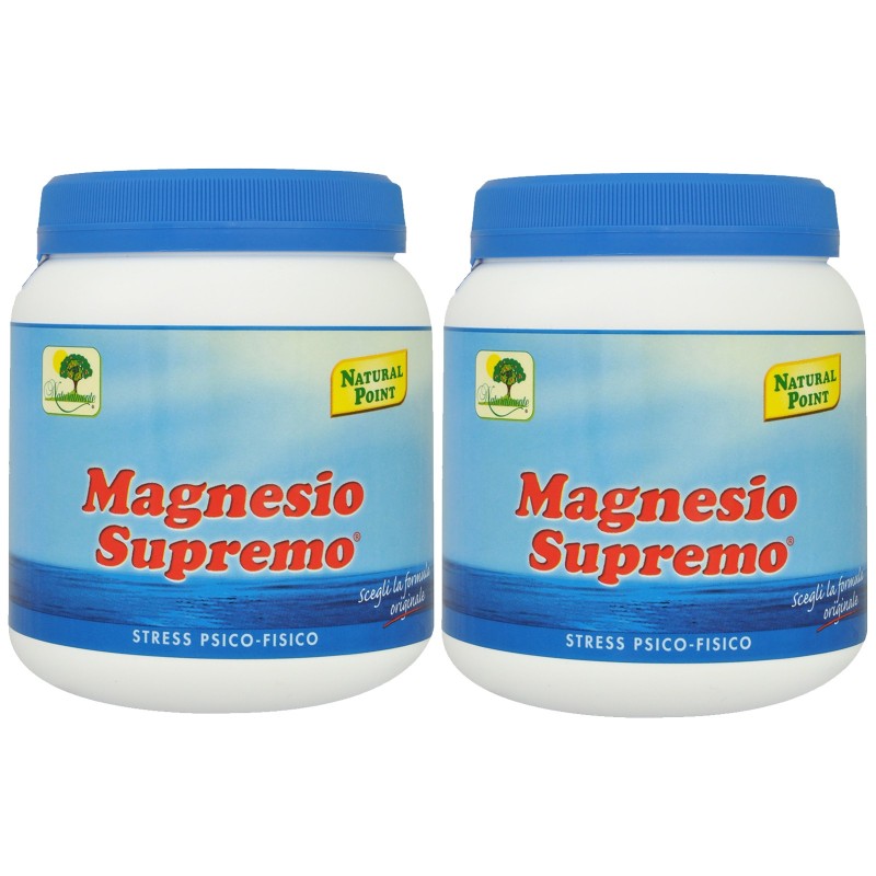 Magnesio Supremo NATURAL POINT 2 x 300 gr Antistress Psico Fisico Energizzante BENESSERE-SALUTE