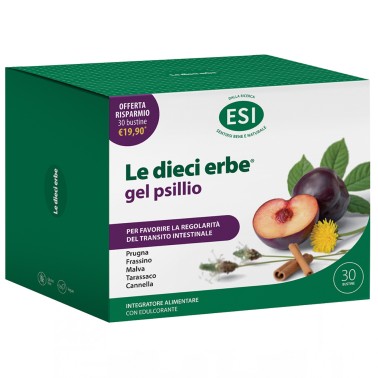 Esi Le Dieci Erbe Gel Psillio - 30 bustine da 5,6 gr BENESSERE-SALUTE