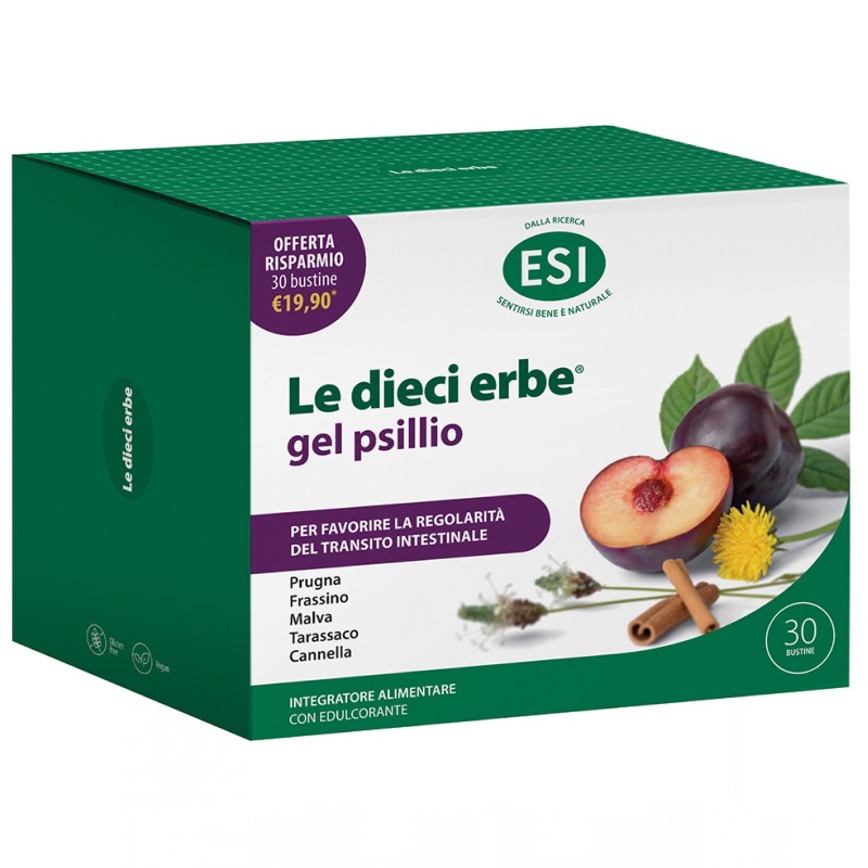Esi Le Dieci Erbe Gel Psillio - 30 bustine da 5,6 gr BENESSERE-SALUTE
