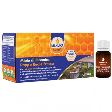 Optima Manuka Benefit Miele di Manuka Pappa Reale Fresca - 10 flaconcini da 10 ml RIMEDI NATURALI