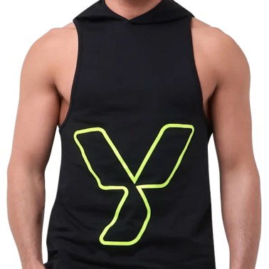 Yamamoto Tank Top Cappuccio - Canotta con cappuccio nera ABBIGLIAMENTO