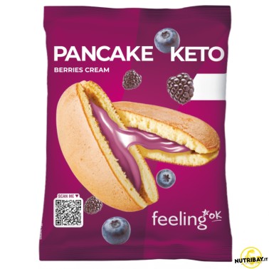 Feeling Ok Pancake Keto Ripieno Crema ai Frutti di Bosco - 1 pancake da 50 gr AVENE - ALIMENTI PROTEICI