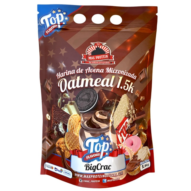 Max Protein Farina d'Avena Micronizzata Top Flavours - 1,5 Kg AVENE - ALIMENTI PROTEICI