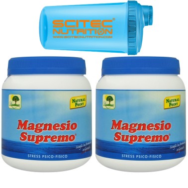 Magnesio Supremo NATURAL POINT 2x 300 gr Minerale Citrato Carbonato Anti Stress BENESSERE-SALUTE