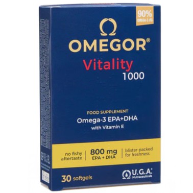 Omegor Vitality 30 perle Omega 3 alta concentrazione EPA DHA con Vitamina E OMEGA 3