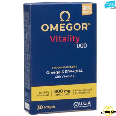 Omegor Vitality 30 perle Omega 3 alta concentrazione EPA DHA con Vitamina E OMEGA 3
