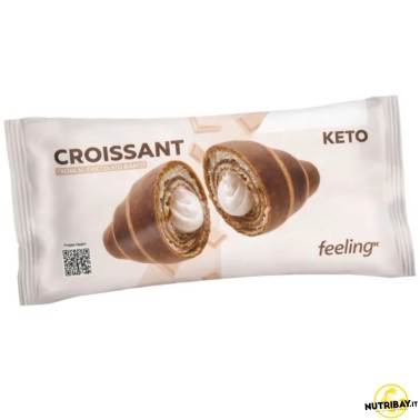Feeling Ok Croissant Keto Double Ciok Ripieno al Cioccolato Bianco - 1 cornetto da 50 gr AVENE - ALIMENTI PROTEICI