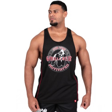 Gorilla Wear Canotta Casper Stringer - Canotta Nero/Rosso ABBIGLIAMENTO