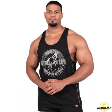 Gorilla Wear Canotta Casper Stringer - Canotta Nero/Verde ABBIGLIAMENTO