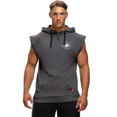 Gorilla Wear Felpa Senza Maniche Huntley - Felpa Sleeveles Hoodie Grigio Scuro ABBIGLIAMENTO