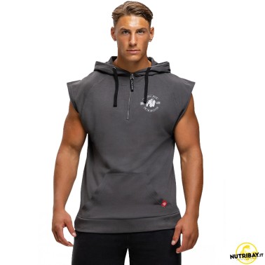 Gorilla Wear Felpa Senza Maniche Huntley - Felpa Sleeveles Hoodie Grigio Scuro ABBIGLIAMENTO