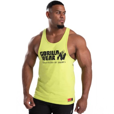 Gorilla Wear Canotta Classica Tank Top - Canotta Giallo Lime ABBIGLIAMENTO