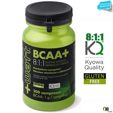 Aminocidi Ramificati +WATT BCAA+ 8:1:1 Leucine Loading Advanced Formula 200 cpr. AMINOACIDI BCAA 8.1.1