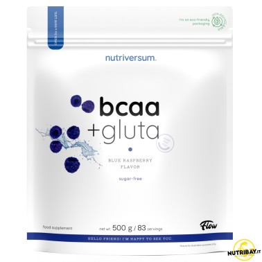 Nutriversum Flow Bcaa + Gluta - 500 gr AMINOACIDI BCAA