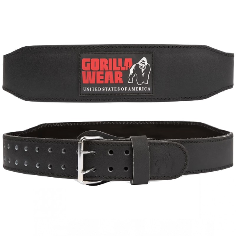 Gorilla Wear Cintura In Pelle Imbottita 4 Pollici - Cintura Nero/Rosso ABBIGLIAMENTO