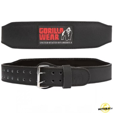 Gorilla Wear Cintura In Pelle Imbottita 4 Pollici - Cintura Nero/Rosso ABBIGLIAMENTO