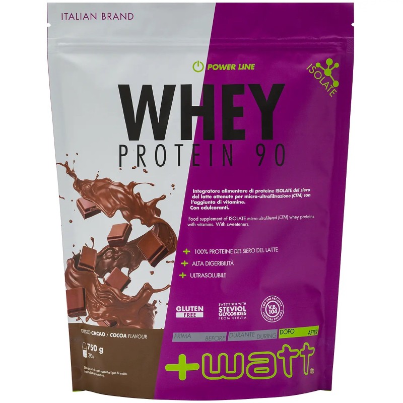 +WATT WHEY PROTEIN 90 750gr PROTEINE DEL SIERO DEL LATTE ISOLATE ULTRAFILTRATE PROTEINE