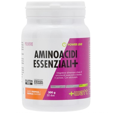 +Watt Aminoacidi Essenziali+ Polvere - 300 gr AMINOACIDI COMPLETI / ESSENZIALI