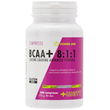 +WATT Bcaa+ 8:1:1 200 cpr. Aminoacidi Ramificati Kyowa 811 con Leucina e vit. B AMINOACIDI BCAA 8.1.1