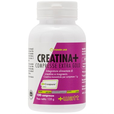 +WATT Creatina+ Extra Gold 100 cpr Creatina Monoidrato in Compresse Qualita' Creapure con Magnesio CREATINA