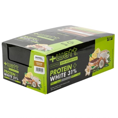 +WATT Protein+ White 24 Barrette Proteiche Con Proteine Del Siero Del Latte Whey
