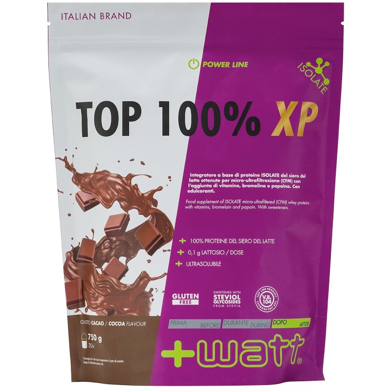 +WATT Top 100 % XP Whey Proteine del Siero del Latte Isolate con Enzimi e Vitamine PROTEINE