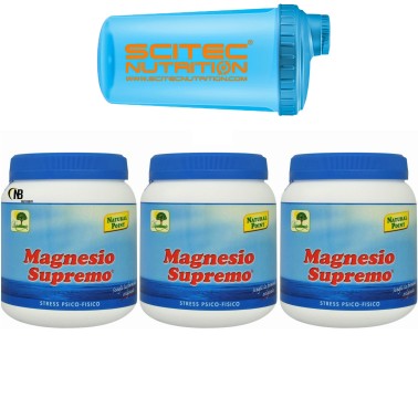 Magnesio Supremo NATURAL POINT 3 X 300 gr 900 Mag Citrato e Carbonato + SHAKER BENESSERE-SALUTE