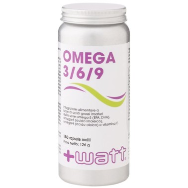 +WATT OMEGA 3 6 9 180cps integratore di Omega 3 EPA DHA vitamine antiossidanti