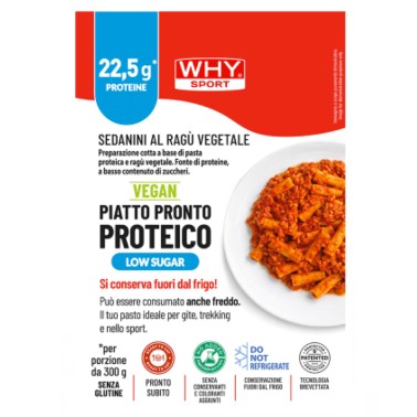 Why Sport Piatto Pronto Proteico Sedanini al Ragù Vegetale - 300 gr AVENE - ALIMENTI PROTEICI
